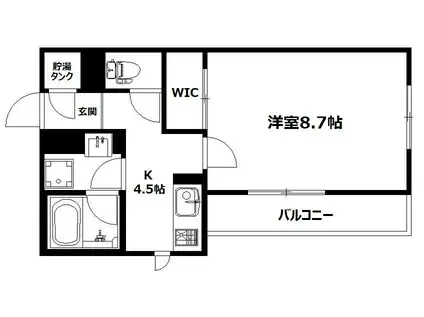 リッツ鶴ヶ峰 II(1K/1階)の間取り写真