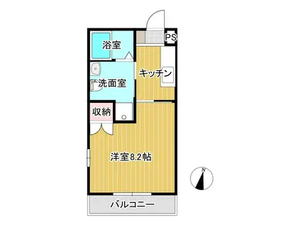 ヴァン・エトワール大通(1K/1階)の間取り写真