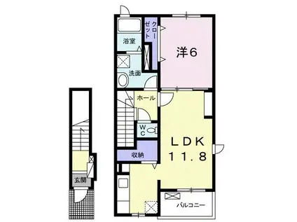 フォレスト II(1LDK/2階)の間取り写真