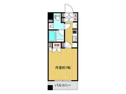 アクシルコート日本橋本町(1K/11階)の間取り写真