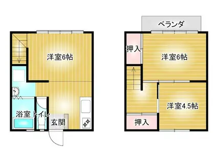 カゴシマハイツ(2LDK/1階)の間取り写真