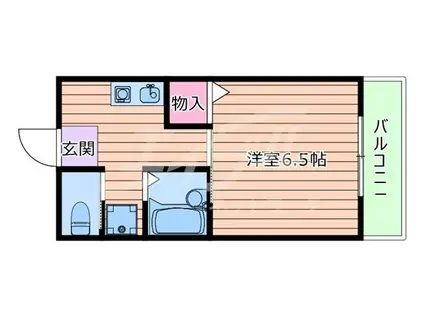 ジョイアキタノ(1K/3階)の間取り写真