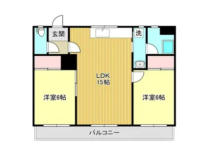 ベルグローブ(2LDK/1階)の間取り写真
