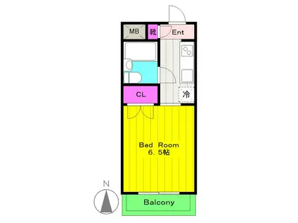 Uハイム向ヶ丘(ワンルーム/4階)の間取り写真