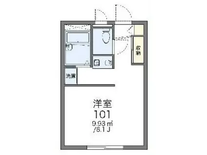 レオパレスデルニエKII(1K/2階)の間取り写真