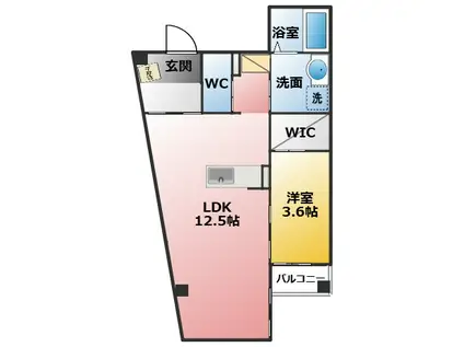ミルノア尾頭橋(1LDK/4階)の間取り写真