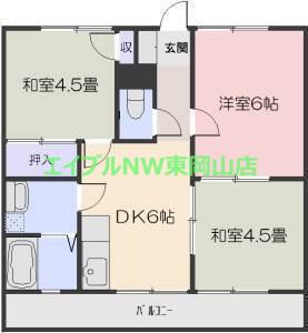 ビレッジ八浜(3DK/1階)の間取り写真