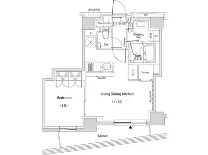 ザ・パークハビオ文京目白台プレイス(1LDK/9階)の間取り写真