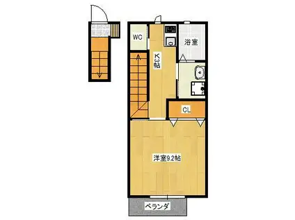 SILVIA (1K/2階)の間取り写真