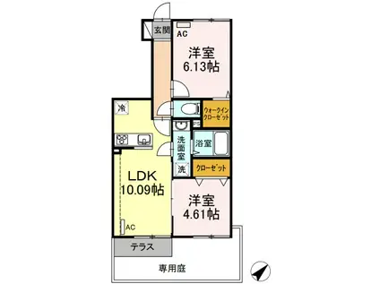 MITSUYA B棟(2LDK/1階)の間取り写真