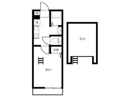 エーボックス(1K/2階)の間取り写真