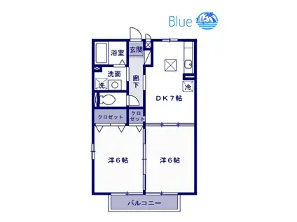 サニーコート(2DK/1階)の間取り写真