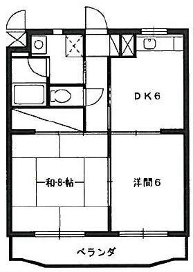 センチュリー21(2DK/2階)の間取り写真