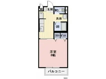 SURPLUSONE河合(1K/2階)の間取り写真