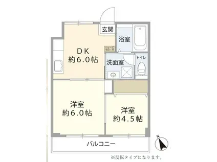 千葉マンション(2DK/3階)の間取り写真