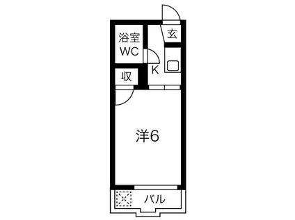 フォーブル落合(1K/1階)の間取り写真