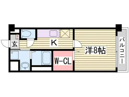 ツルトスコⅡ番館(1K/4階)の間取り写真