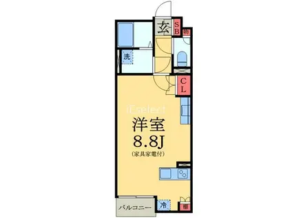 LNイディアル T(ワンルーム/2階)の間取り写真