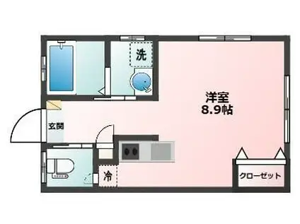 エイテックスコーポ(ワンルーム/1階)の間取り写真