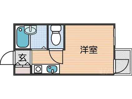 ロイヤルレスト西(ワンルーム/4階)の間取り写真