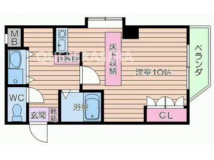 88堂島ウィング(1K/5階)の間取り写真