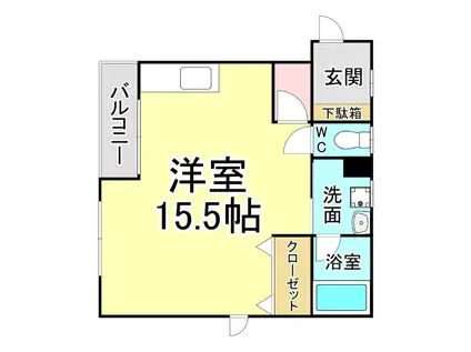 ベルベデール大門(ワンルーム/3階)の間取り写真