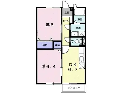 スプランドゥール野田屋町(2DK/8階)の間取り写真
