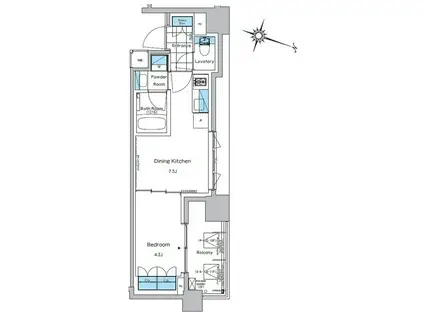 ルフォンプログレ神田プレミア(1DK/10階)の間取り写真