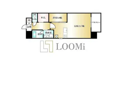 セレニテフラン谷町四丁目(1LDK/8階)の間取り写真