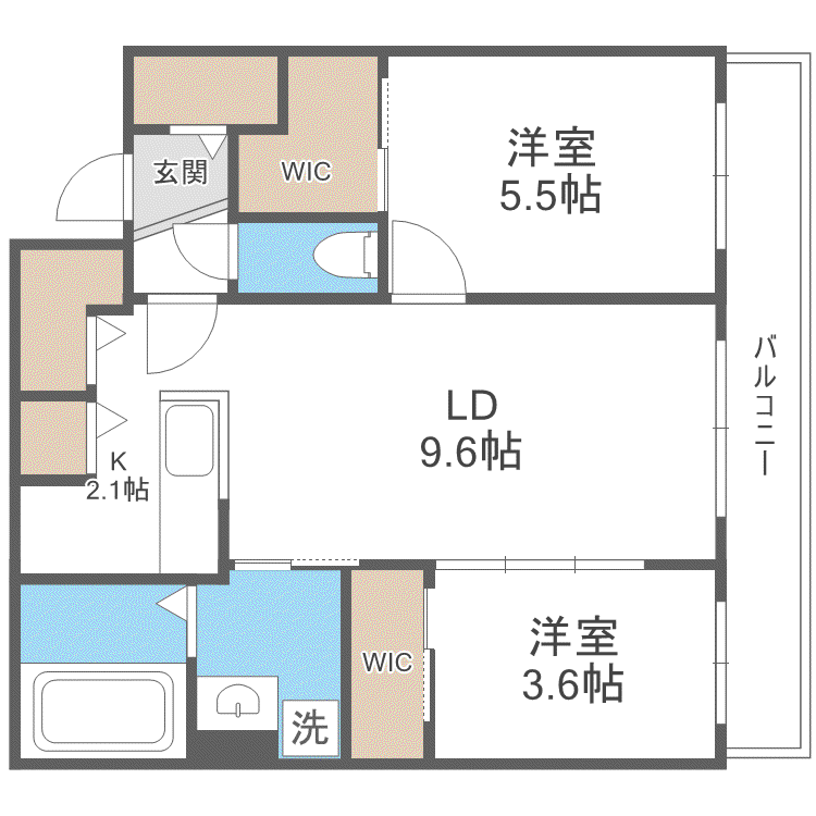 AORIO北大前(2LDK/4階)の間取り写真