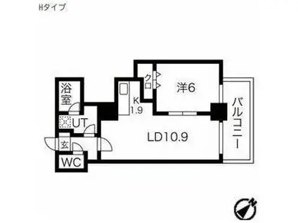 ドエル琴似(1LDK/8階)の間取り写真