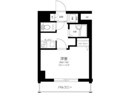 ドルチェ月島・弐番館(1K/3階)の間取り写真