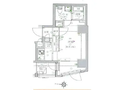ルクレ墨田緑II(1K/8階)の間取り写真
