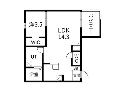 ユニオーネ豊田本町(1LDK/2階)の間取り写真