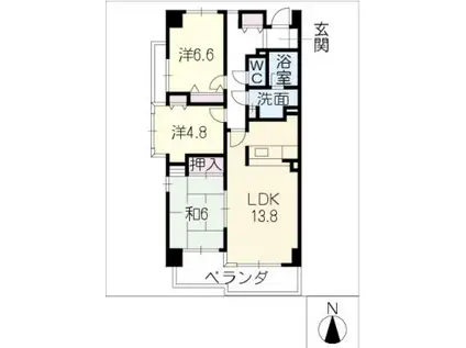 四ッ谷ヒルズ(3LDK/3階)の間取り写真