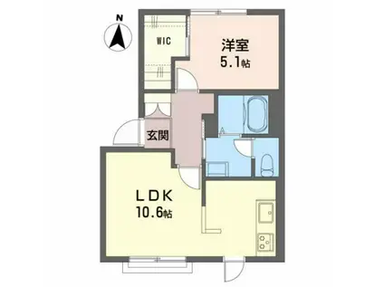 グランパルク(1LDK/1階)の間取り写真