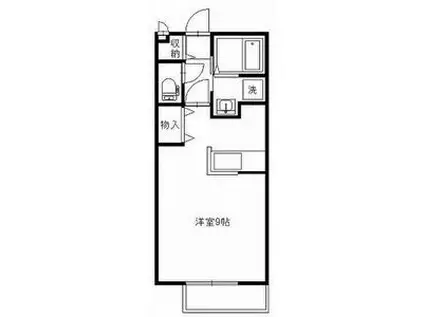 アンソレイエE(1K/1階)の間取り写真