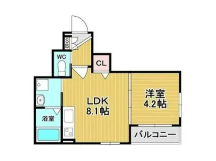 GRAND SUWA(1LDK/2階)の間取り写真