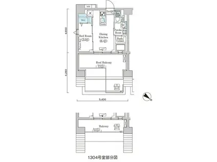 フルハウス赤羽(1DK/13階)の間取り写真