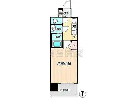 メイクスデザイン鶴舞(1K/3階)の間取り写真
