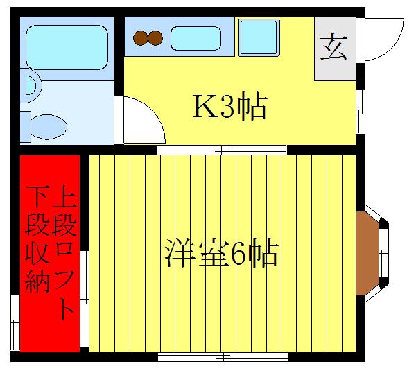 プライム十条(1K/2階)の間取り写真
