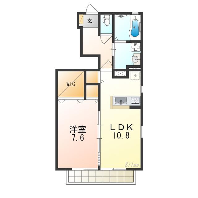 ソフィアB棟(1LDK/1階)の間取り写真
