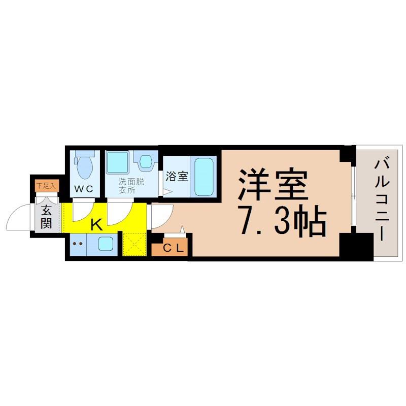 S-RESIDENCE東海通(1K/10階)の間取り写真