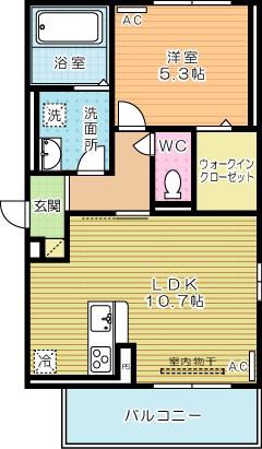 ルーブル下富野(1LDK/3階)の間取り写真