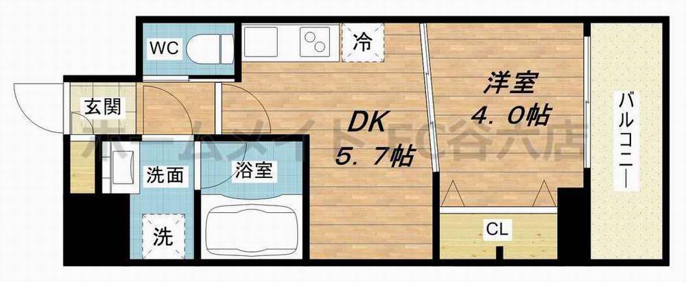 スプランディッド安土町(1DK/10階)の間取り写真