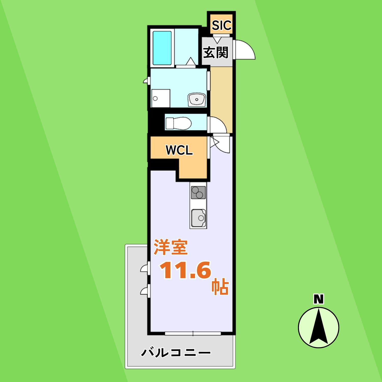 ブライトコート(ワンルーム/1階)の間取り写真