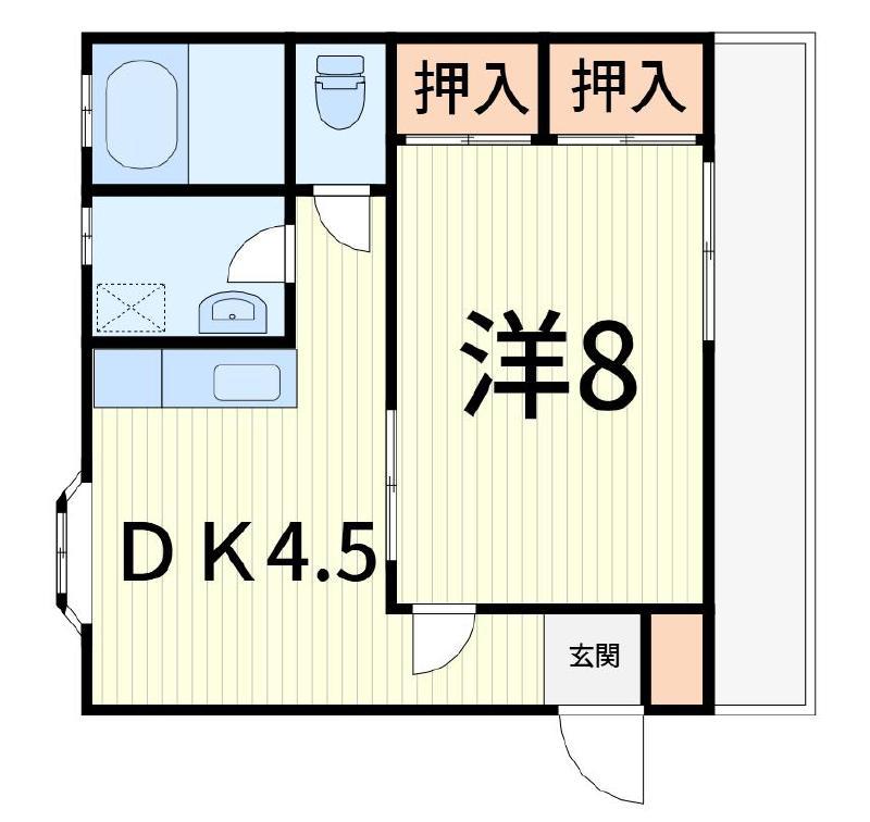 SKハウス(1DK/3階)の間取り写真