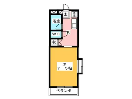 OKマンション(1K/4階)の間取り写真