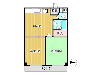 メゾンドール(2DK/3階)の間取り写真