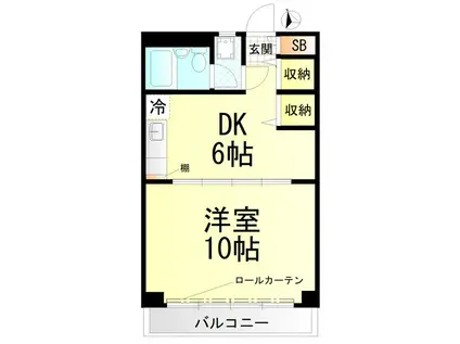 オオキス四谷(1DK/2階)の間取り写真